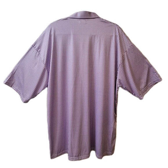Collars & Co Mens Dress Collar Polo Sz 3XL Purple White Gingham Golf NWOT - Picture 3 of 9